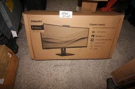 1 x Philips Brillance 34" curved ultra wide LCD monitor with USB-C, Model 346P1CRH/00 - Sealed new