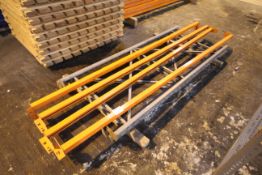 Small quantity of pallet racking. Comprising 2x end sections and 4x cross members.