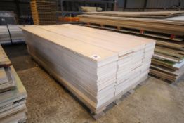 Pallet of Meyer 18mm commercial hardwood plywood. c.2440mm x 300mm.