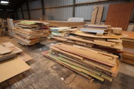 Two pallets of coloured and other furniture laminated chipboard etc.