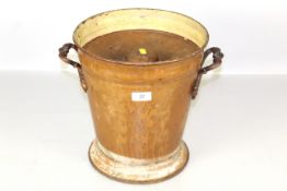 A Victorian Toleware bucket with lid