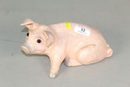 A small butchers advertising display pig