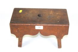 A small 19th Century Scottish treen stool, with good crackled patina