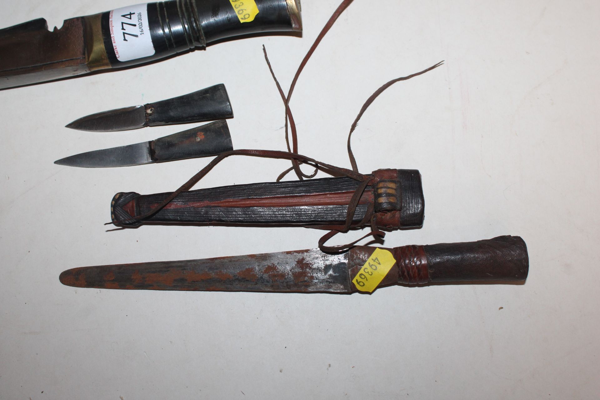 A Kukri knife together with a leather handled dagg - Image 6 of 13