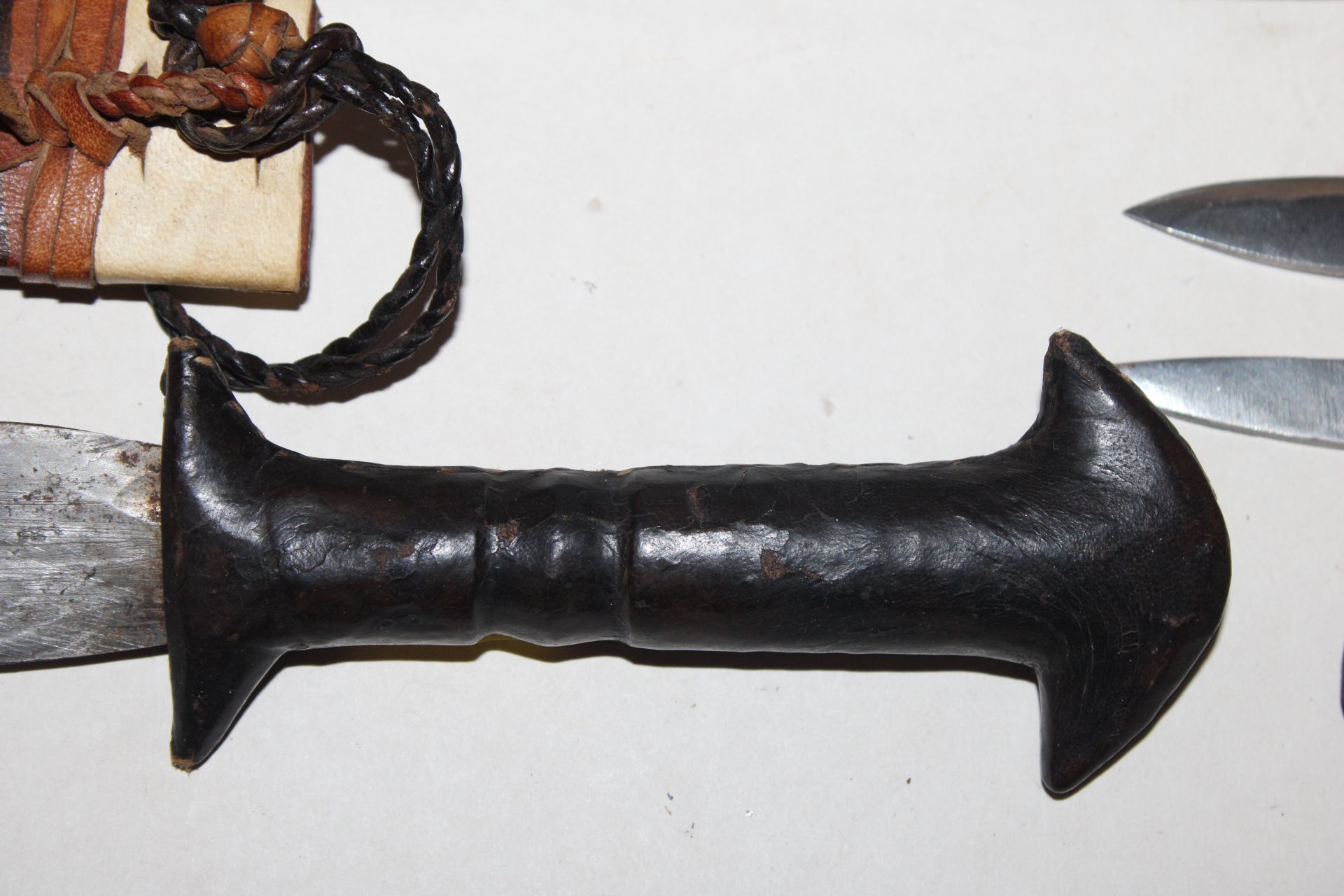 A Kukri knife together with a leather handled dagg - Image 3 of 13