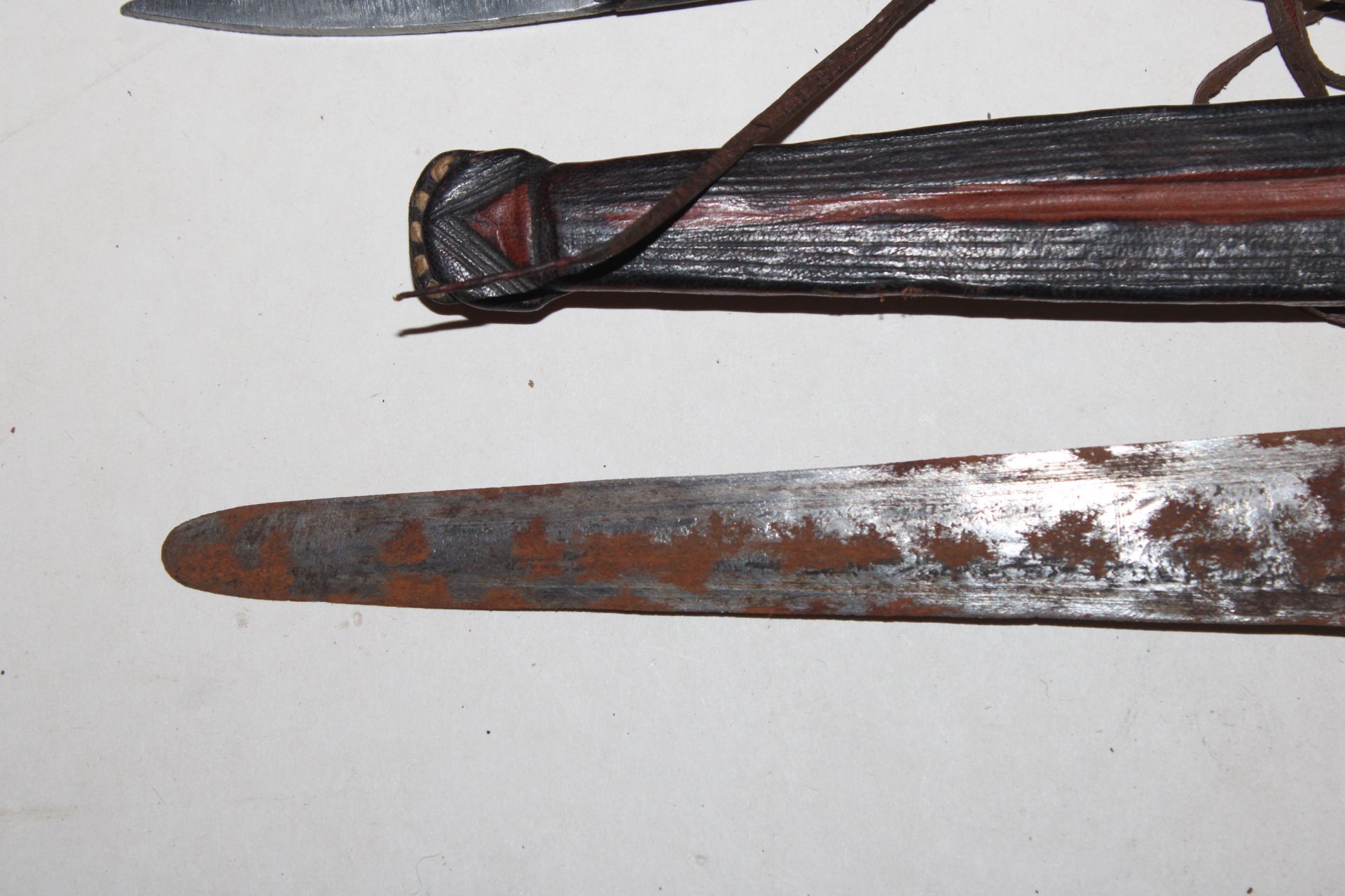 A Kukri knife together with a leather handled dagg - Image 7 of 13