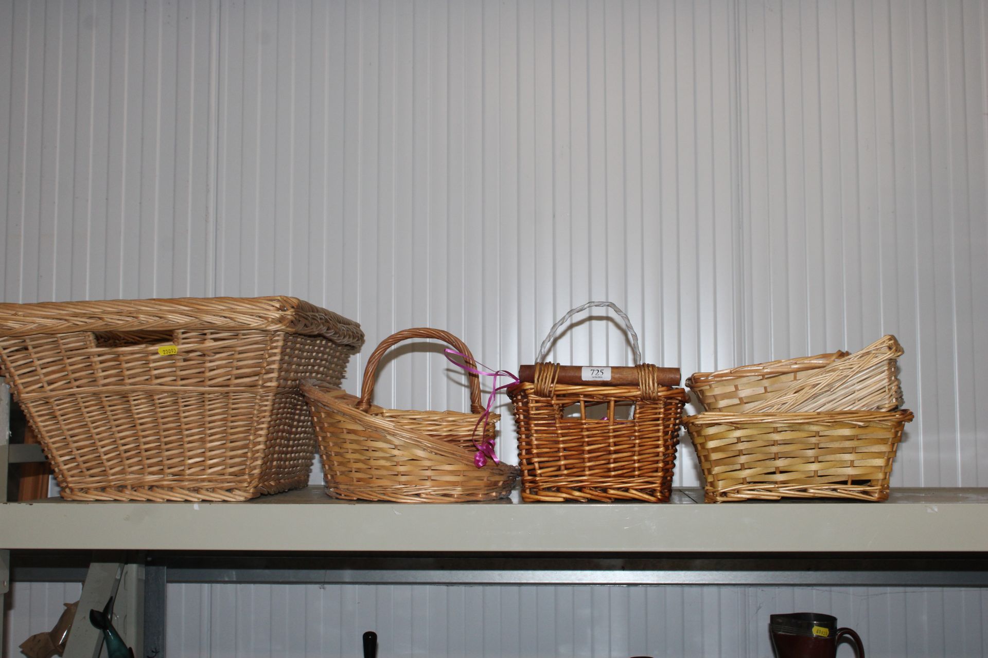 A quantity of various wicker baskets