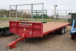 Marshall BC25 25ft twin axle bale trailer. 2016. Serial number HR12918. With oil brakes and front