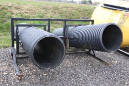 Pair of dog agility tunnel seesaws.