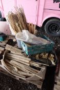 Large quantity of tree spiral guards and canes.