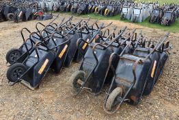 21x metal wheelbarrows in varying condition.