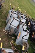 9x galvanised wheelbarrows. With solid wheels.