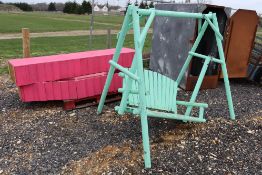 Swinging seat and large Numbers 1 and 0 pumpkin tr