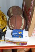 2x basket balls and a quantity of chalk.