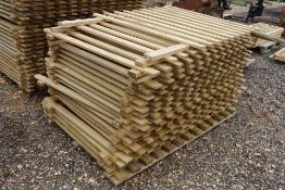 Pallet of 4ft high picket fencing sections.