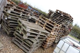 Large quantity of pallets.