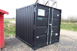 Approx 9ft 6in shipping container. Fitted out as a
