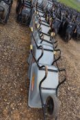 9x galvanised wheelbarrows. With solid wheels. And