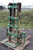 Fraser 7/30A linkage mounted forklift. With parking stands.