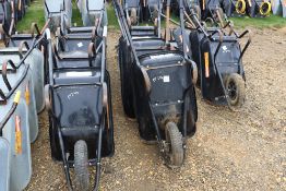 15 metal wheelbarrows.