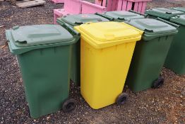 5x wheelie bins.