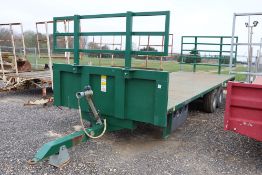 Bailey 28ft twin axle bale trailer. 2018. With oil brakes and front and rear ladders.