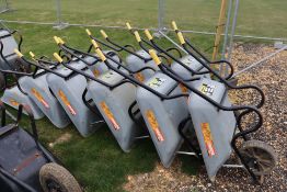 11x galvanised wheelbarrows. With solid wheels.