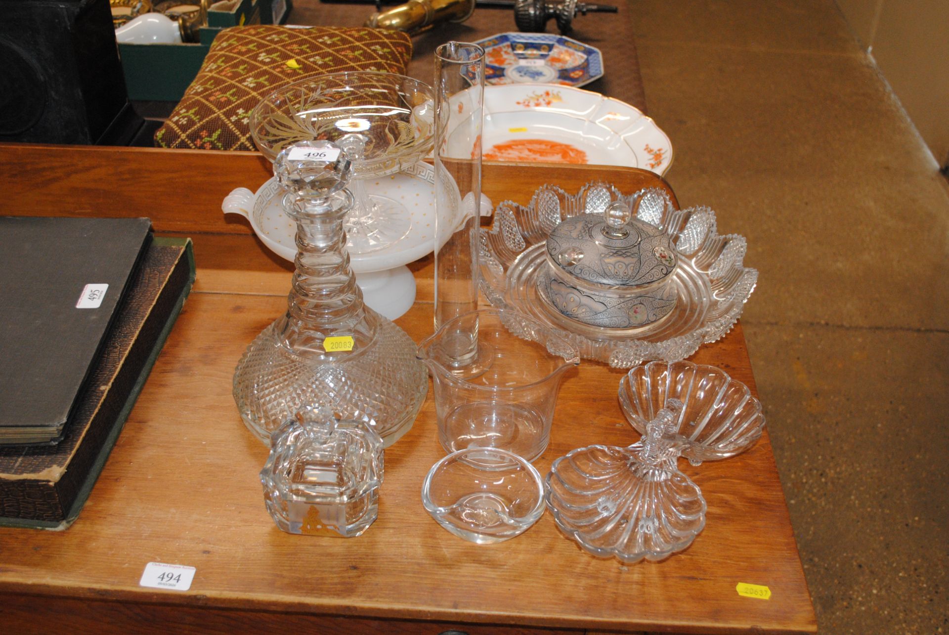 A collection of various glassware to include decor