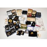 A box containing various costume jewellery includi