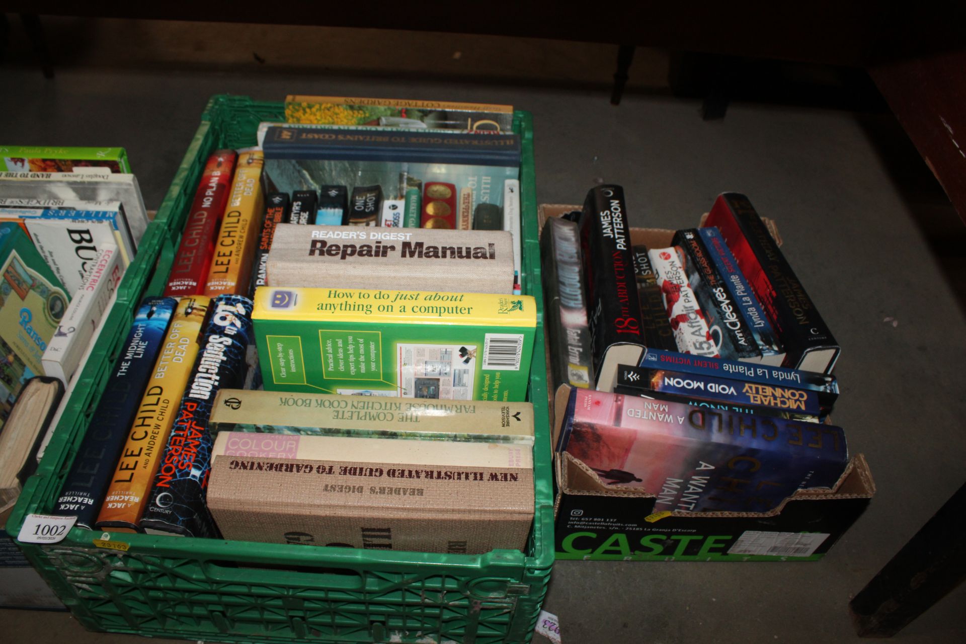Two boxes of various books