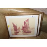 Three gilt framed photographic prints of sailing b