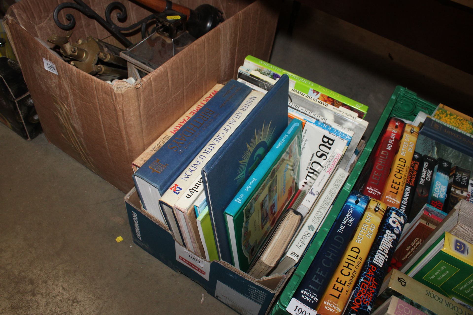 A box of various books relating to bygones