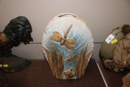A Bernard Rooke pottery vase decorated with dragon