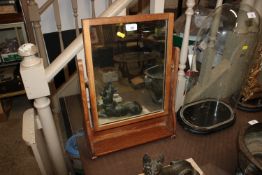 A War Department oak swing frame mirror marked to base