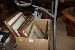 A box of various pictures and prints etc. relating