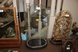 A 19th Century glass dome on stand approx. 59cm hi