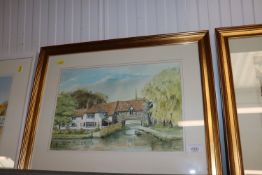 Roy Haydon, gilt framed watercolour study of Pulls
