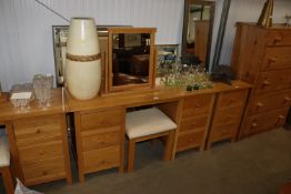 A modern John Lewis oak effect dressing table fitt