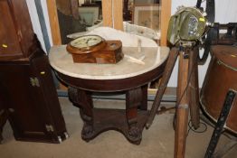 A marble topped demi-lune washstand AF