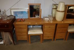 A modern John Lewis oak effect dressing table fitt