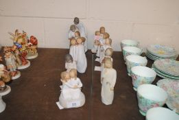 A collection of ten Willow Tree figures, one AF