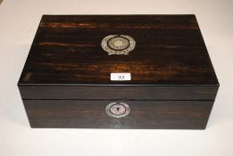 A coromandel and mother of pearl inlaid writing bo