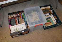 Three boxes of various books