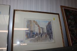 John Aikins, watercolour study of 'South Molton Street', dated 1991