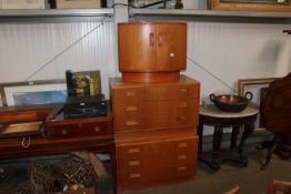 A pair of G-plan chests fitted three drawers toget