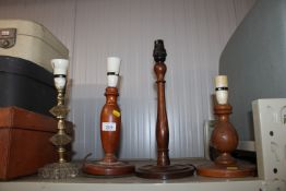 Four various standard lamps