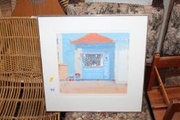 An indistinctly signed framed and glazed print 'Ro