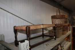 A string topped stool