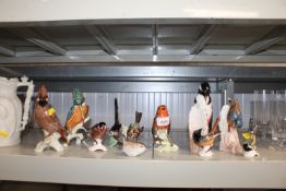 A quantity of Goebel ornaments in the form of bird