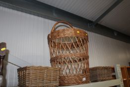 Three wicker baskets